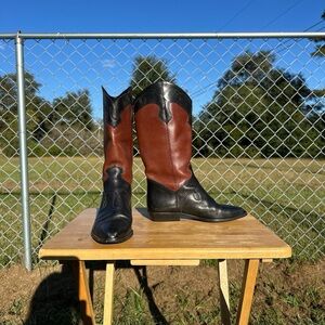 Brown & Black Leather Western Boots